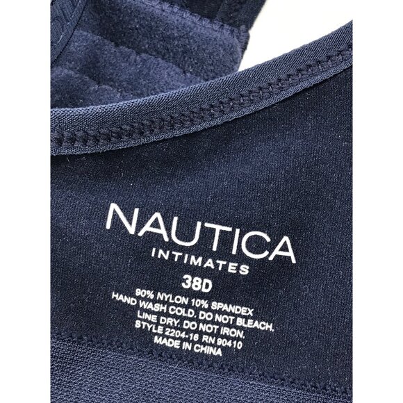 Nautica Intimates Microfiber Wire Free Wireless Bra Navy Blue 38D NEW - Picture 4 of 4